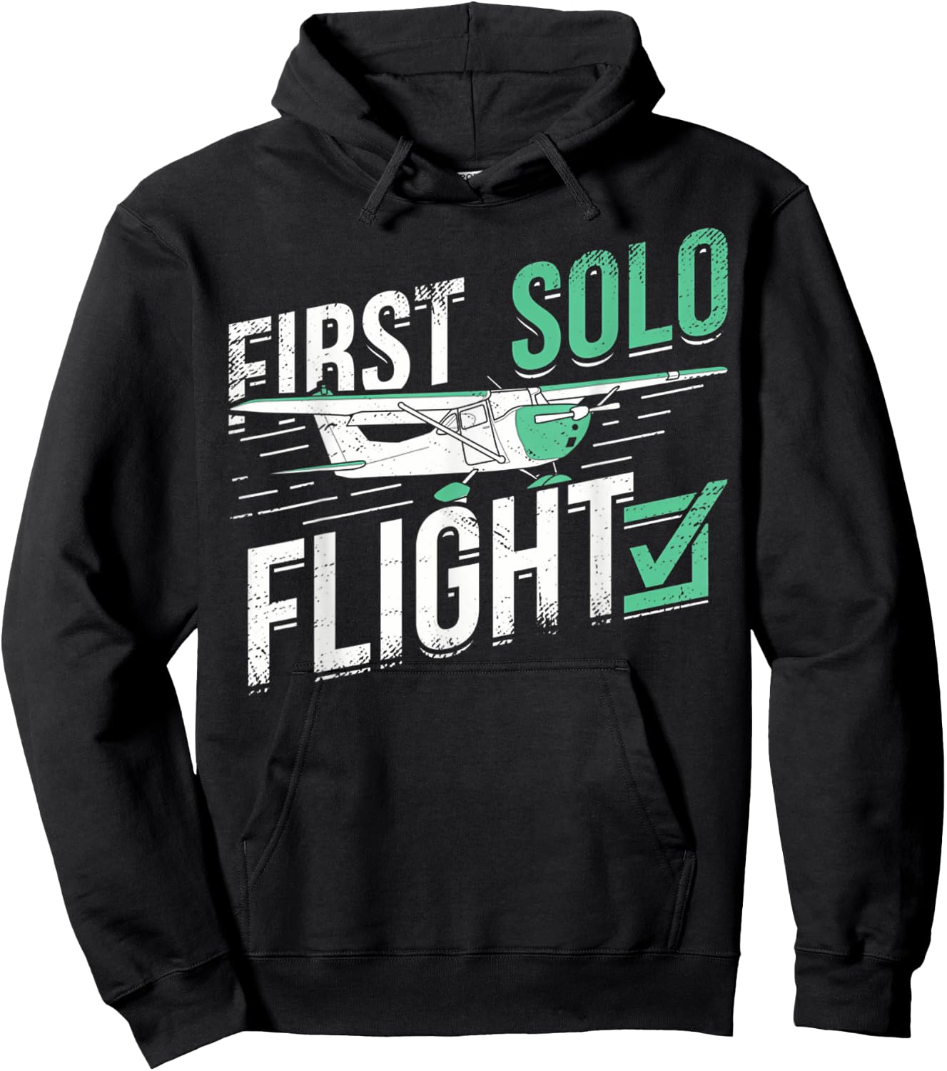 First Solo Flight Funny Pilot Airplane Flying Gifts Hoodie - Hoodie | Black