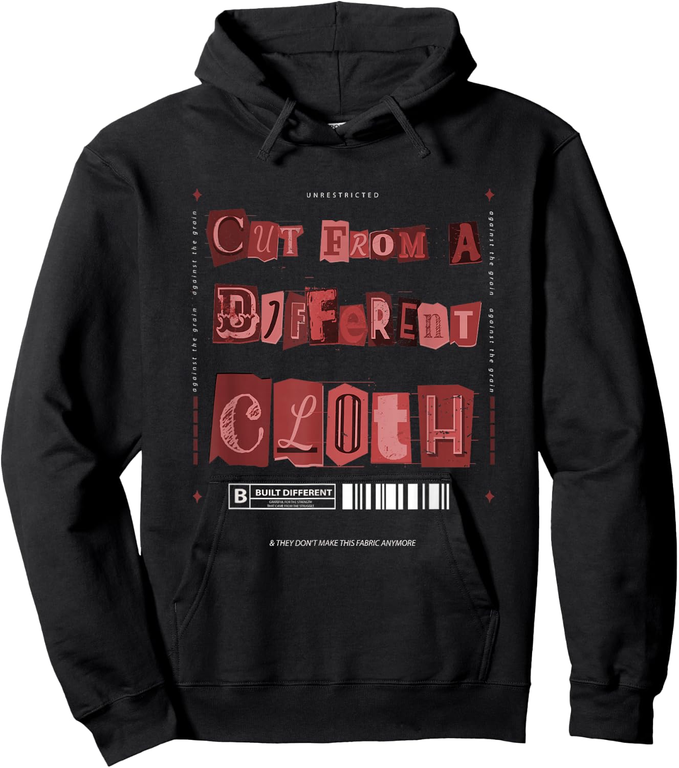 Maroon Burgundy Cut from A Different Cloth Maroon Graphic Hoodie - Hoodie | Black