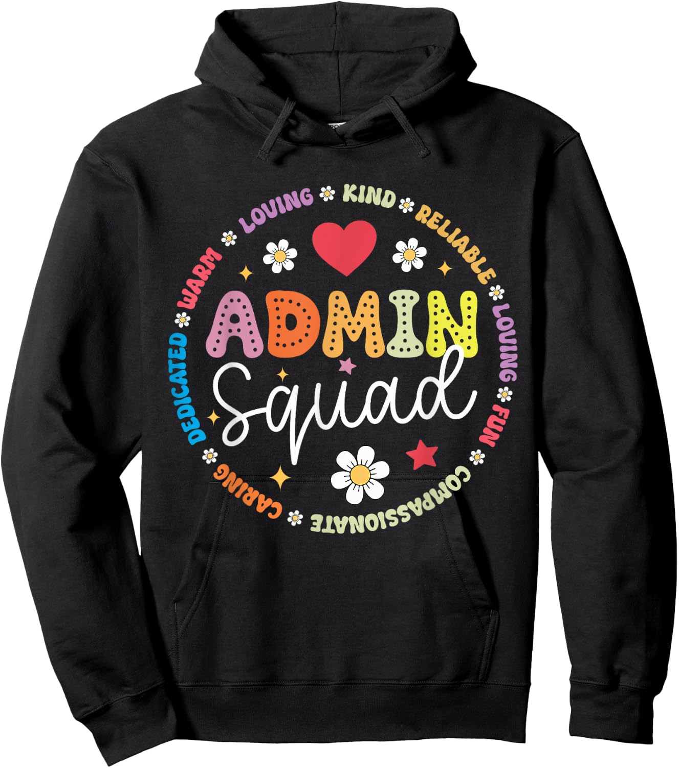 Cute Admin Squad Admin Assistants Office Squad Hoodie - Hoodie | Black