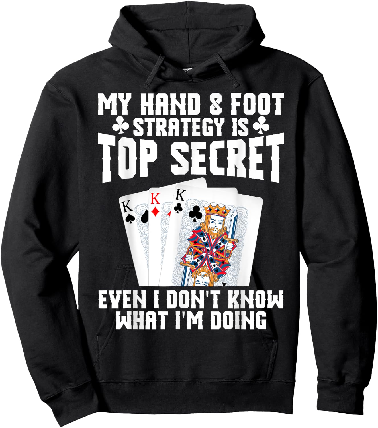 Hand&Foot Score Queen Card Game Set Player Hand and Foot Hoodie - Hoodie | Black