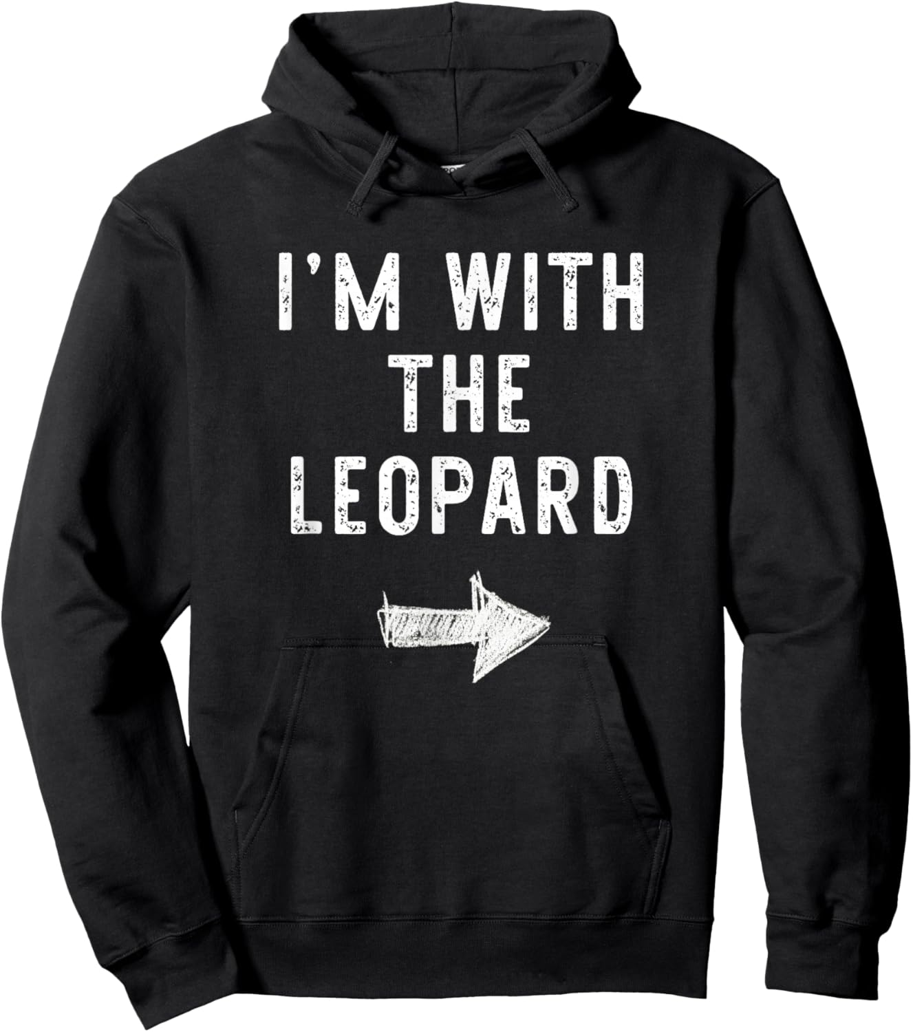 I’m with The Leopard Funny Halloween Couple Costume Hoodie - Hoodie | Black