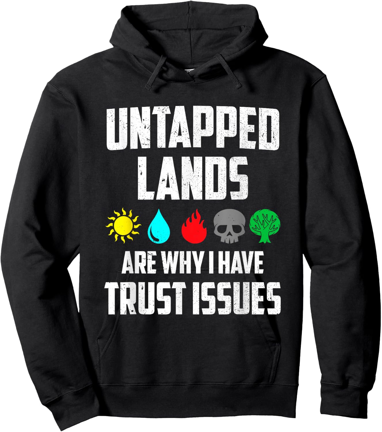 Untapped Lands Trust Issues Funny Gamer TCG Retro Vintage Hoodie - Hoodie | Black