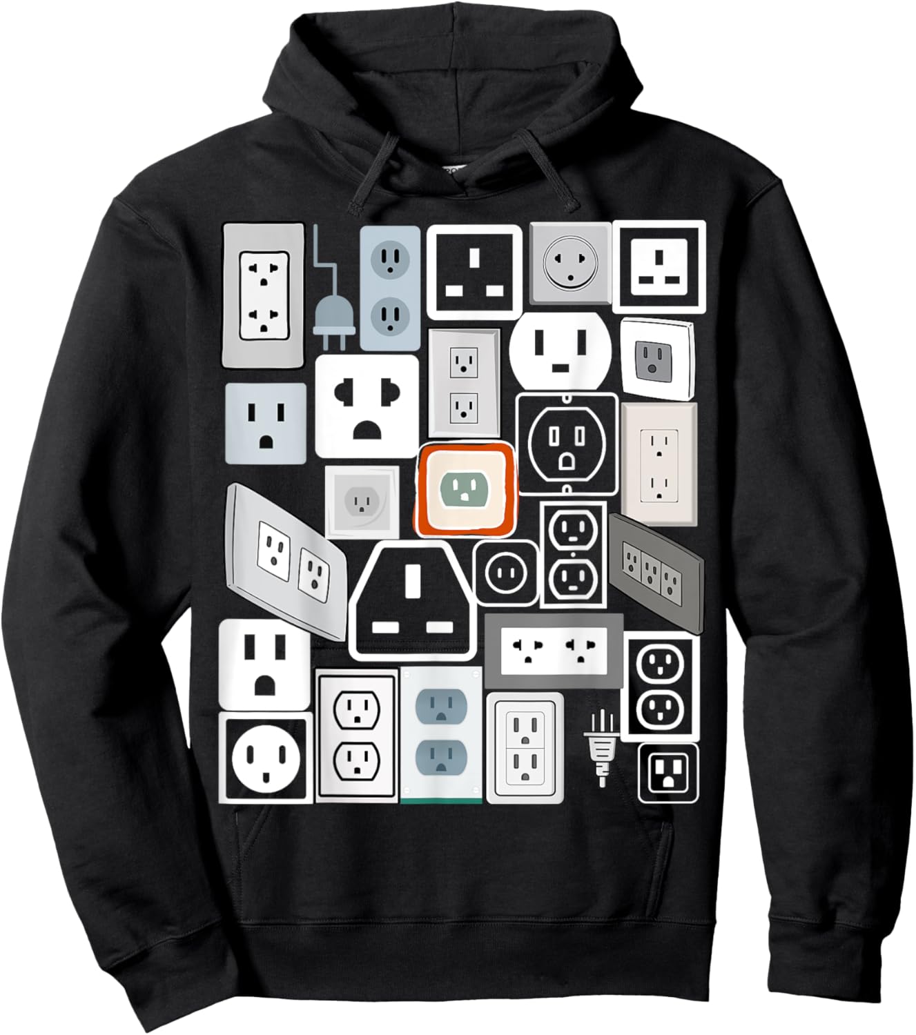 Electrical Outlet Plug and Socket Couples Halloween Costume Hoodie - Hoodie | Black