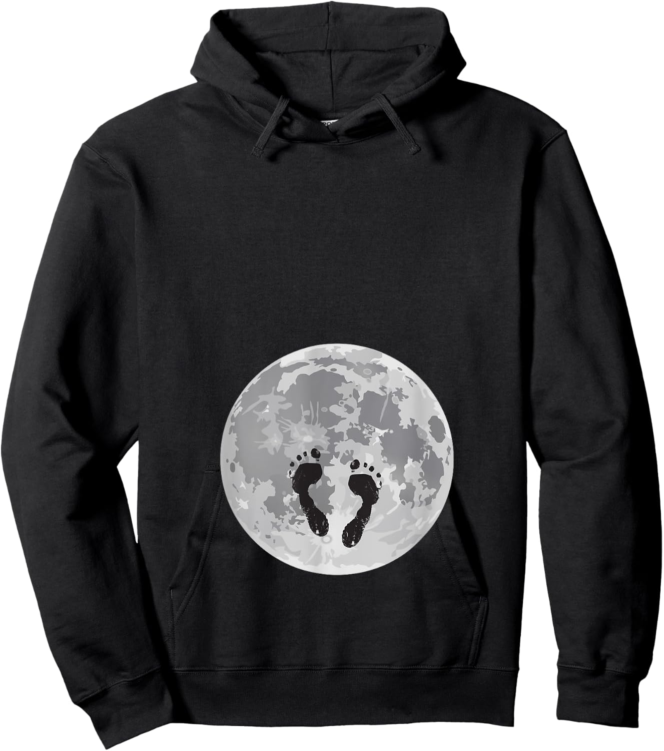 Full Moon Belly Pregnancy Announcement Baby footsteps Hoodie - Hoodie | Black