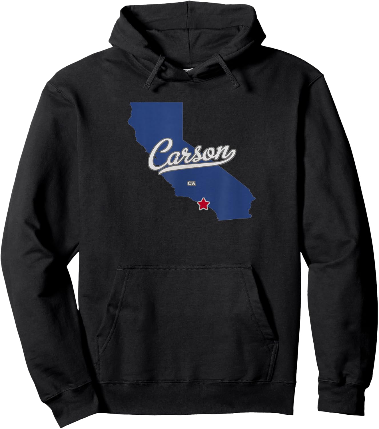 Carson California CA Map Hoodie - Hoodie | Black