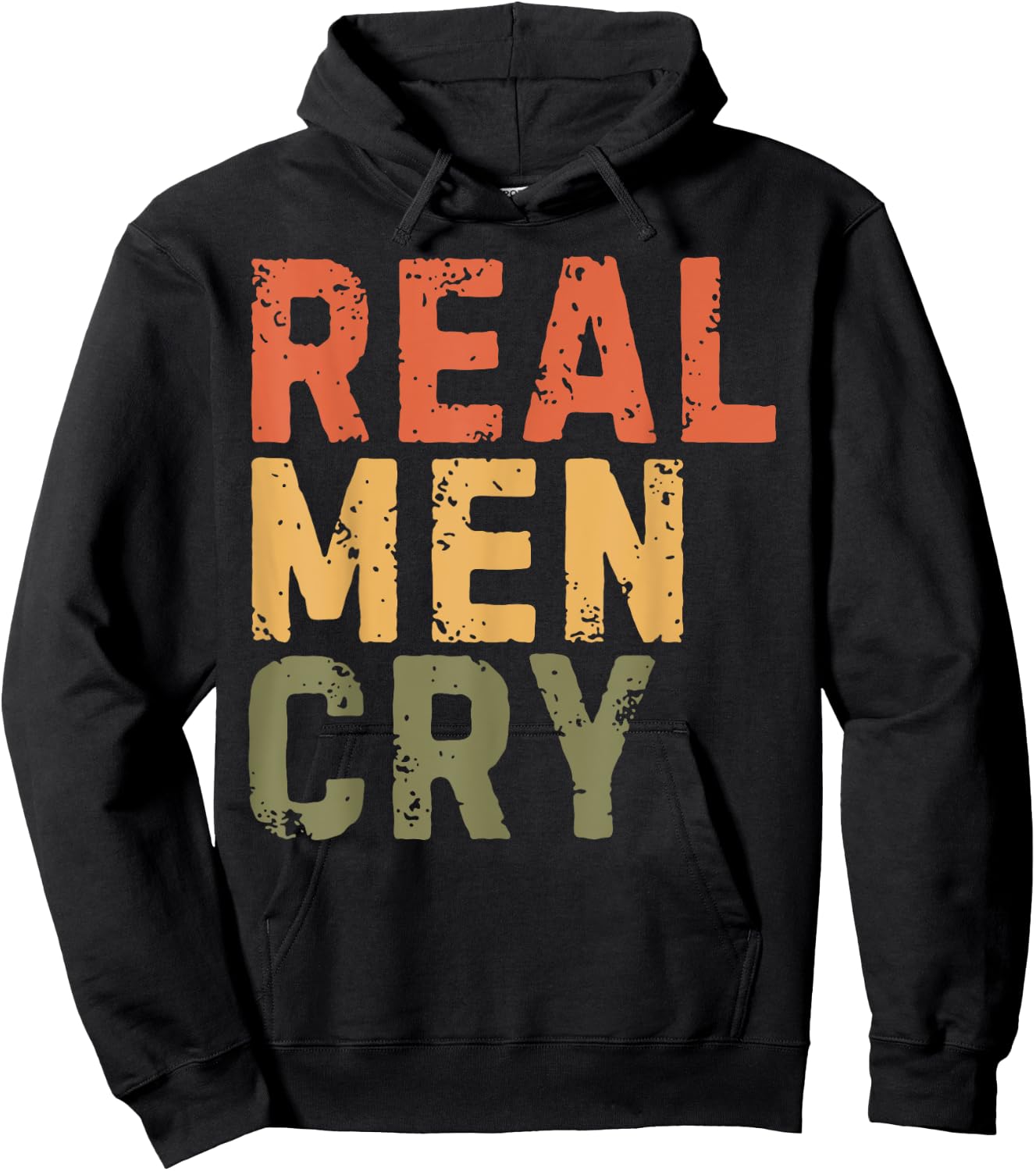 Real Men Cry Mental Health Awareness Month Positivity Hoodie - Hoodie | Black