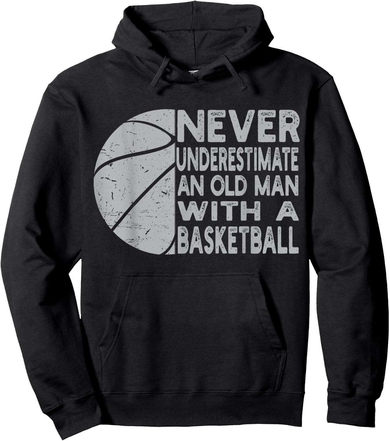 Never Underestimate An Old Man With Basketball Coach Grandpa Hoodie - Hoodie | Black