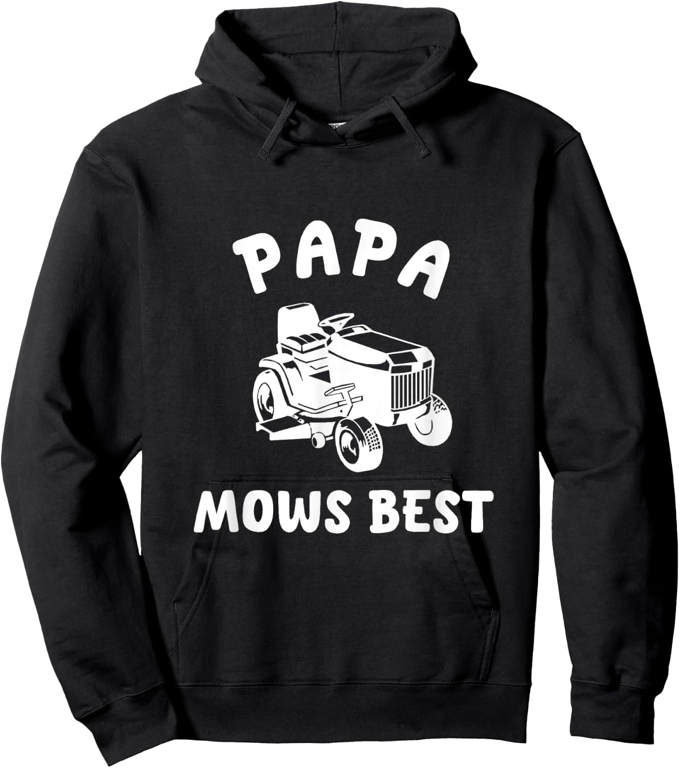 Papa Mows Best Lawn Mowing Mower Gardening Landscaping Dad Hoodie - Hoodie | Black