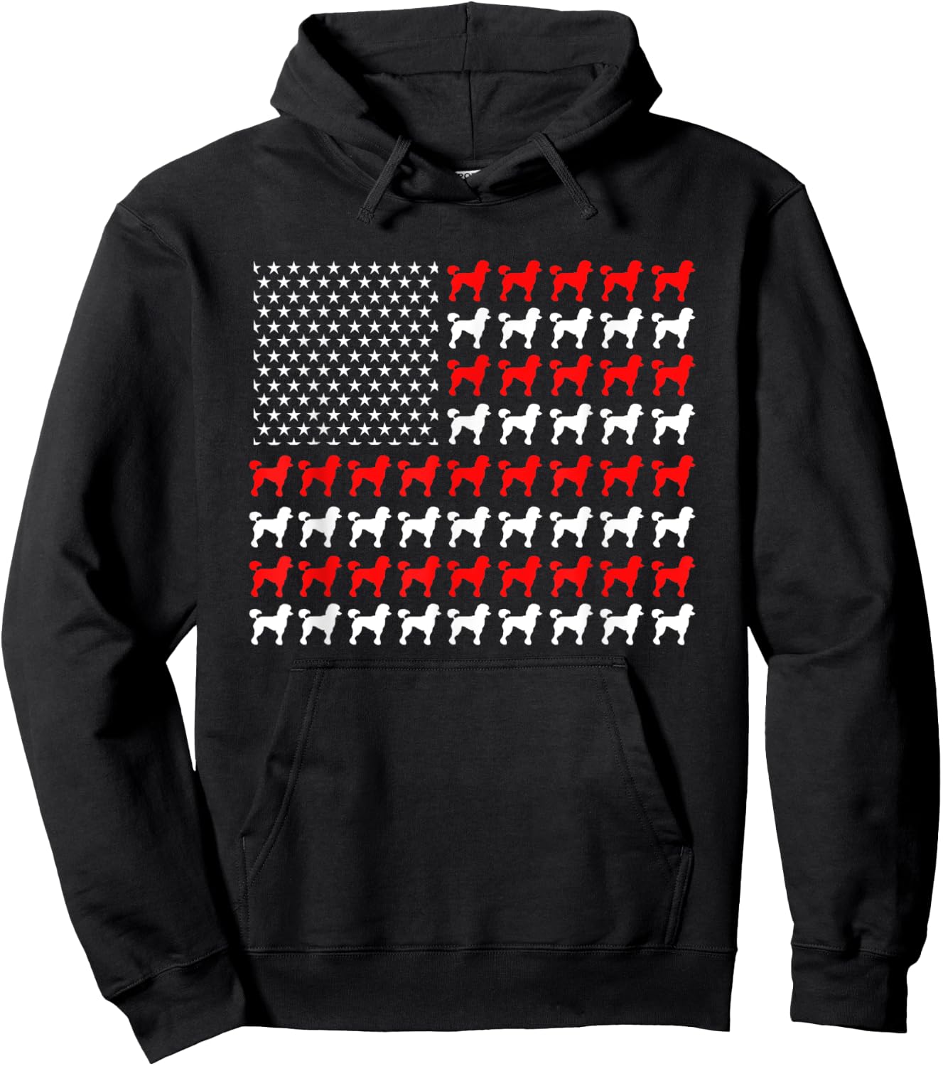 American Flag Poodle Patriotic Poodles Standard Poodle Lover Women Kids Men Hoodie - Hoodie | Black