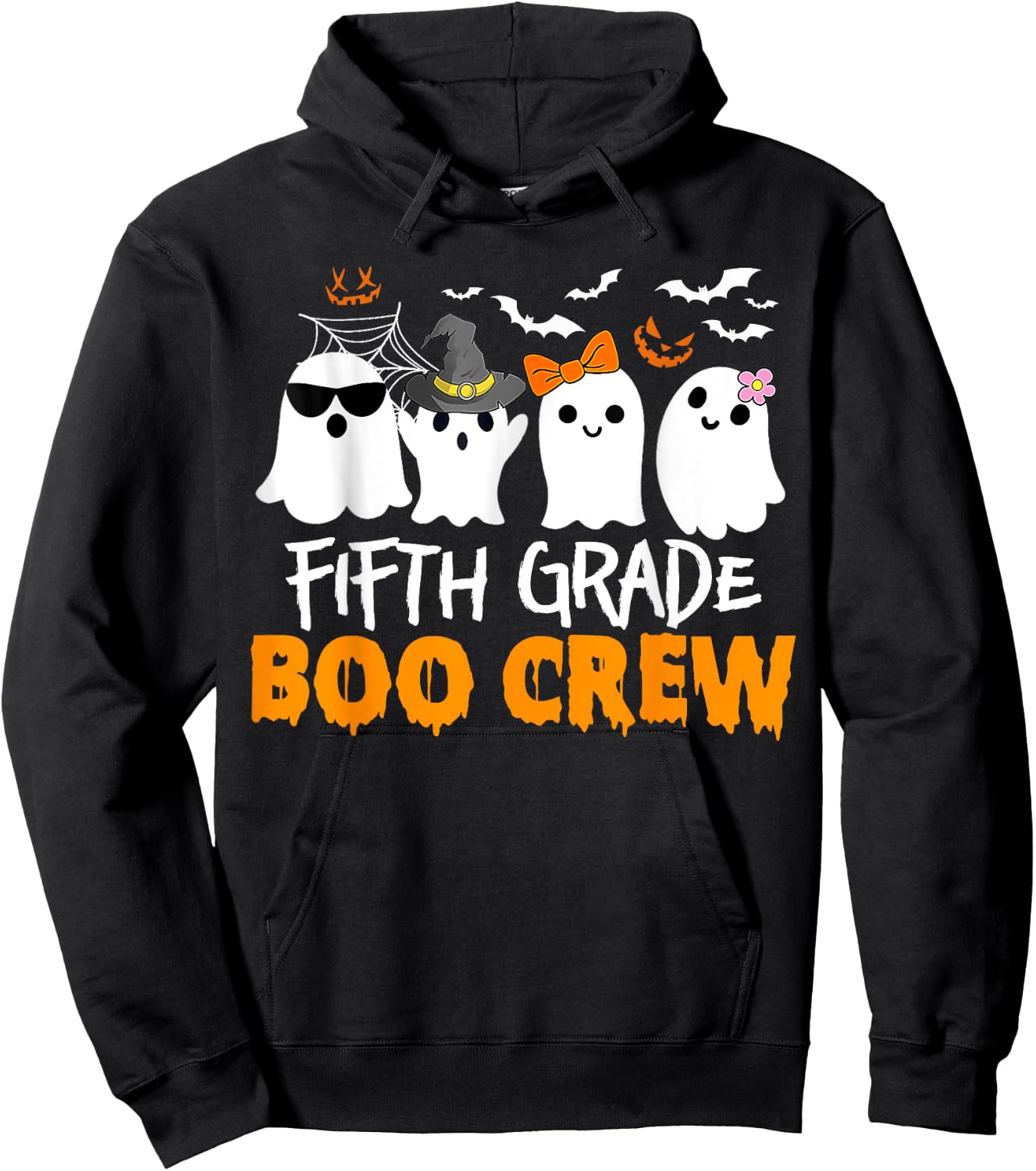 Funny Fifth Grade Boo Crew Halloween Teacher Costume Hoodie - Hoodie | Black