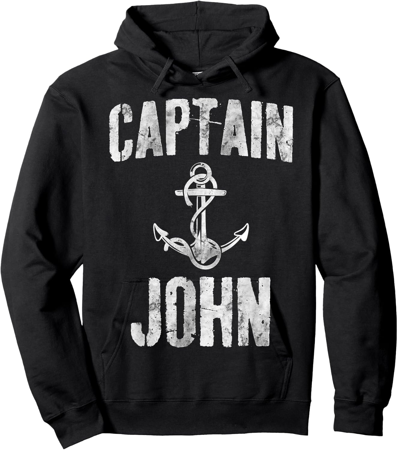 Funny Personalized Boating Shirt First Name Captain John Hoodie - Hoodie | Black