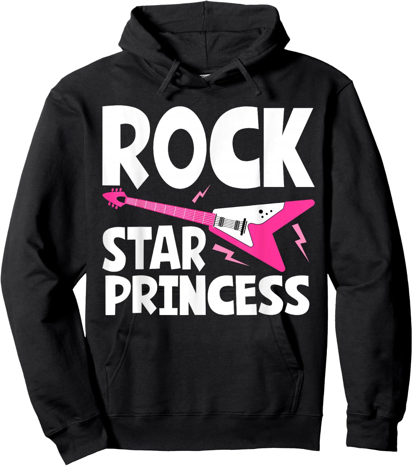 Rock Star Princess Guitar Music Hoodie - Hoodie | Black