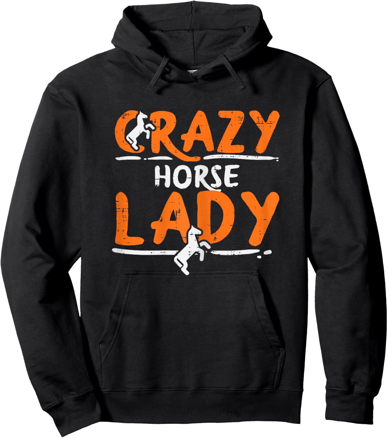 Crazy Horse Lady Funny Riding Racing Equestrian Women Girls Hoodie - Hoodie | Black