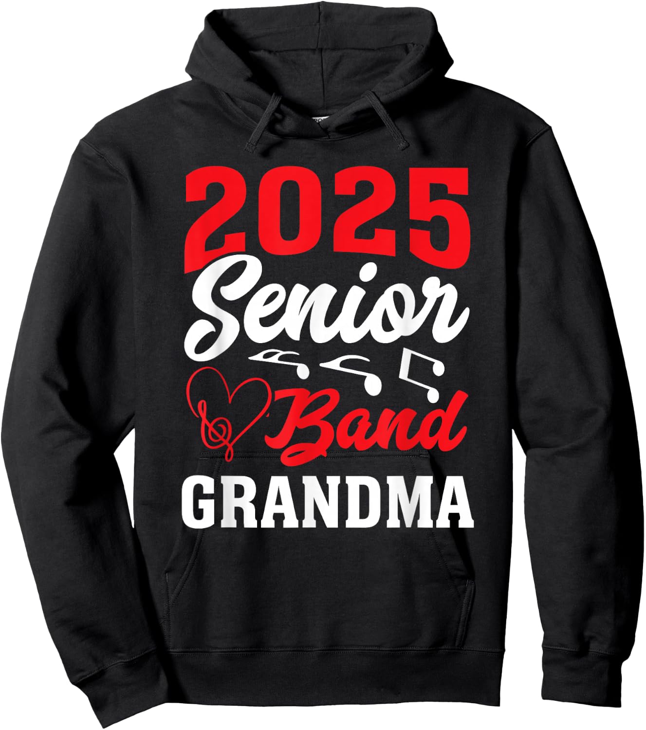 2025 Band Senior Grandma Class of 2025 Graduation Hoodie - Hoodie | Black