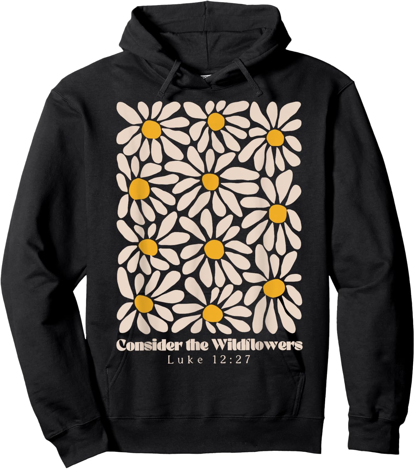 Consider the Wildflowers Retro Christian Jesus Hoodie - Hoodie | Black