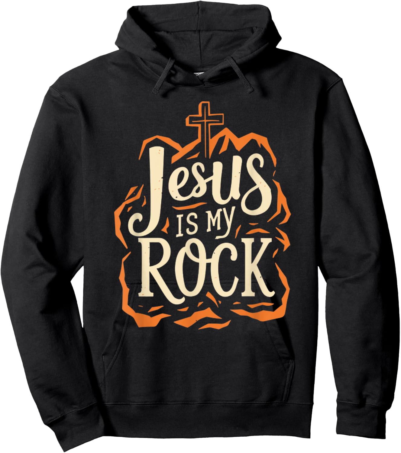 Jesus Is My Rock Jesus Quote Bible Christian Hoodie - Hoodie | Black