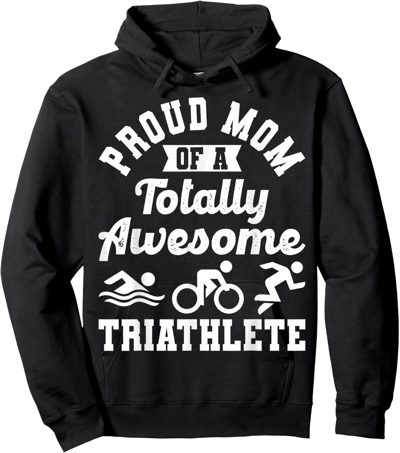 Triathlete Supporter Mom Gift Triathlon Run Swim Bike Cycle Hoodie - Hoodie | Black