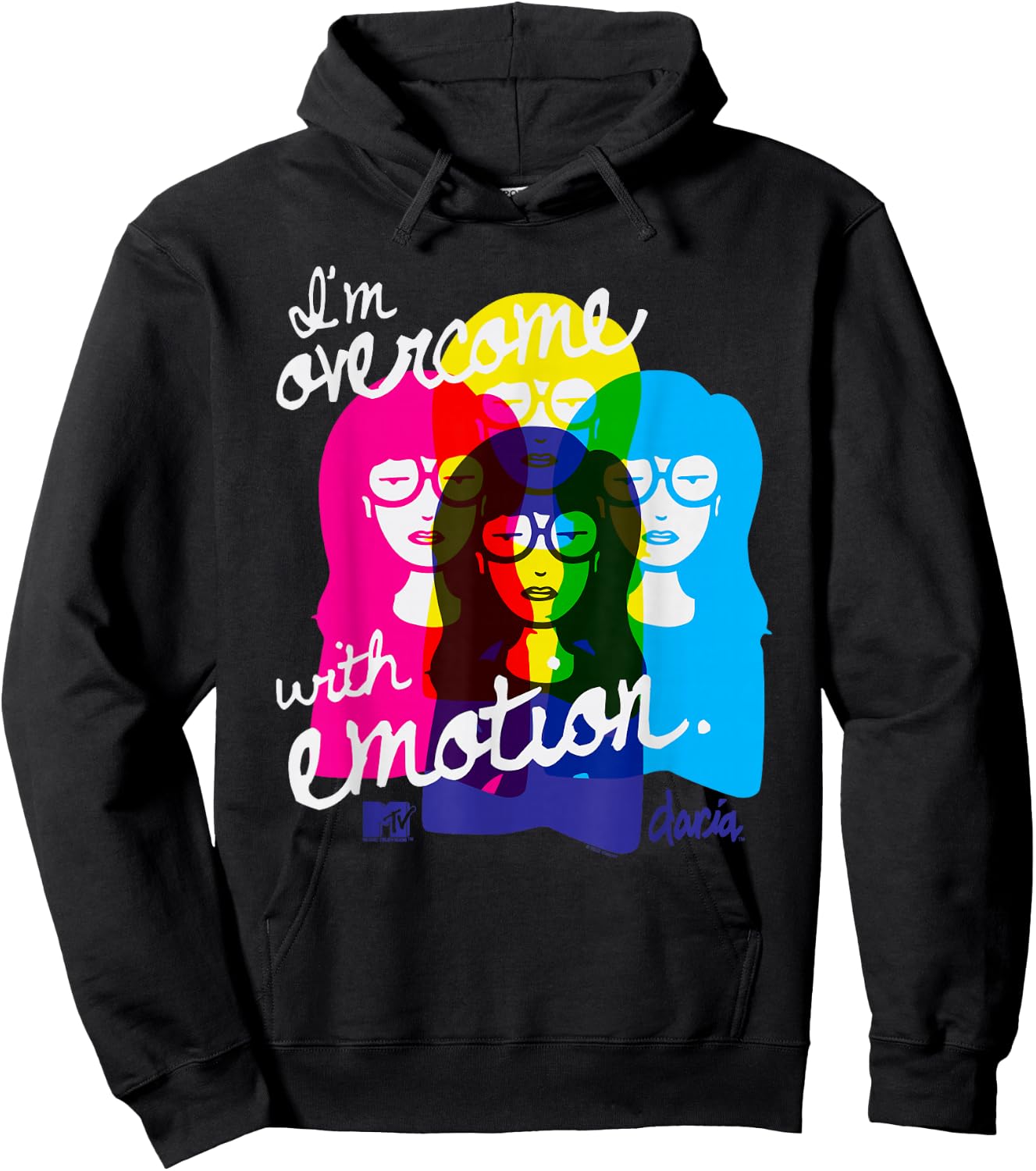 Daria I'm Overcome With Emotion Colorful Hoodie - Hoodie | Black