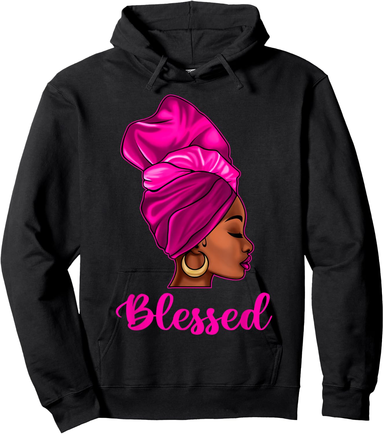 Blessed African American Black Women Headwrap Girl Christian Hoodie - Hoodie | Black