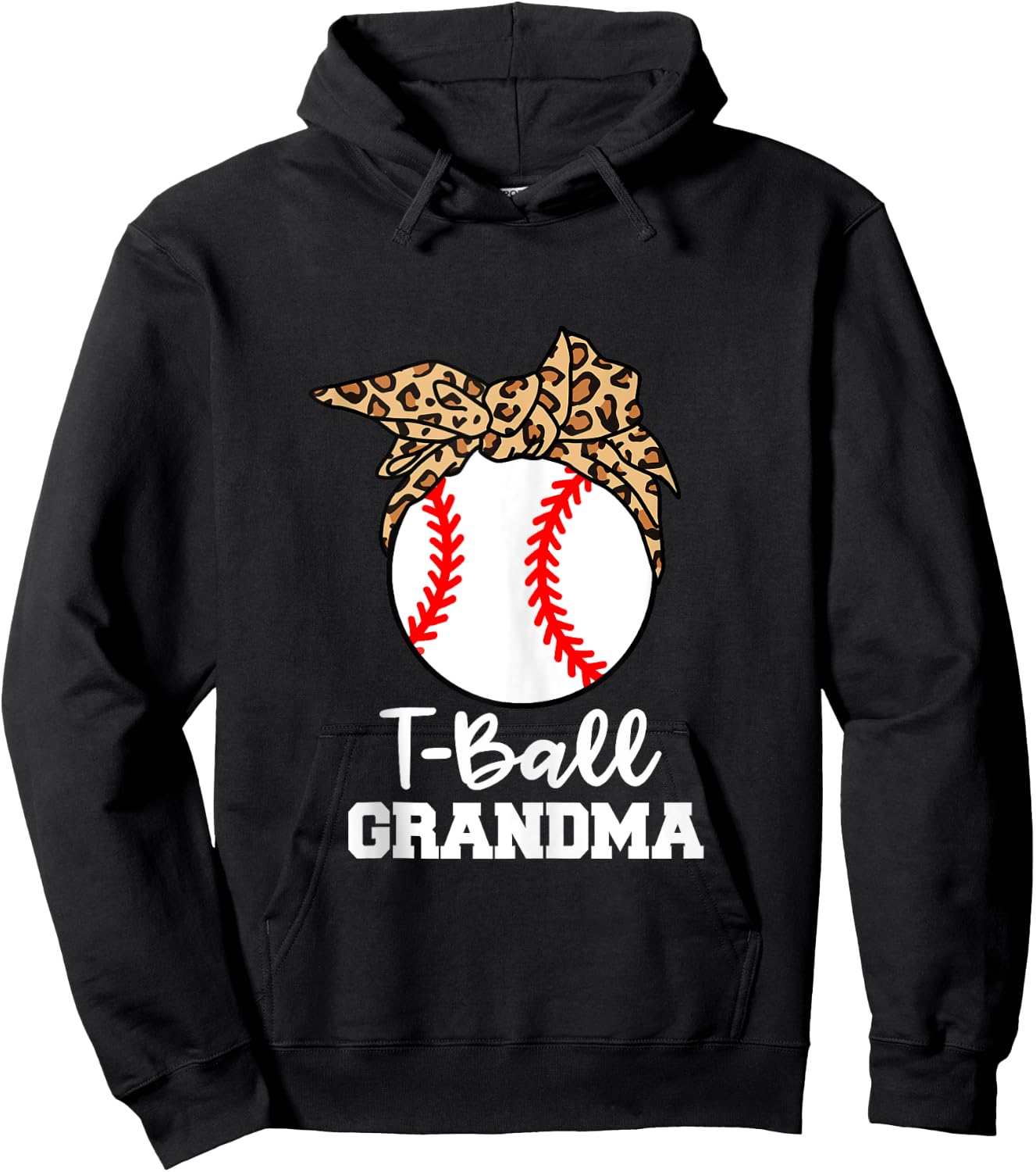 T-Ball Grandma Funny Leopard T-Ball Grandma Hoodie - Hoodie | Black