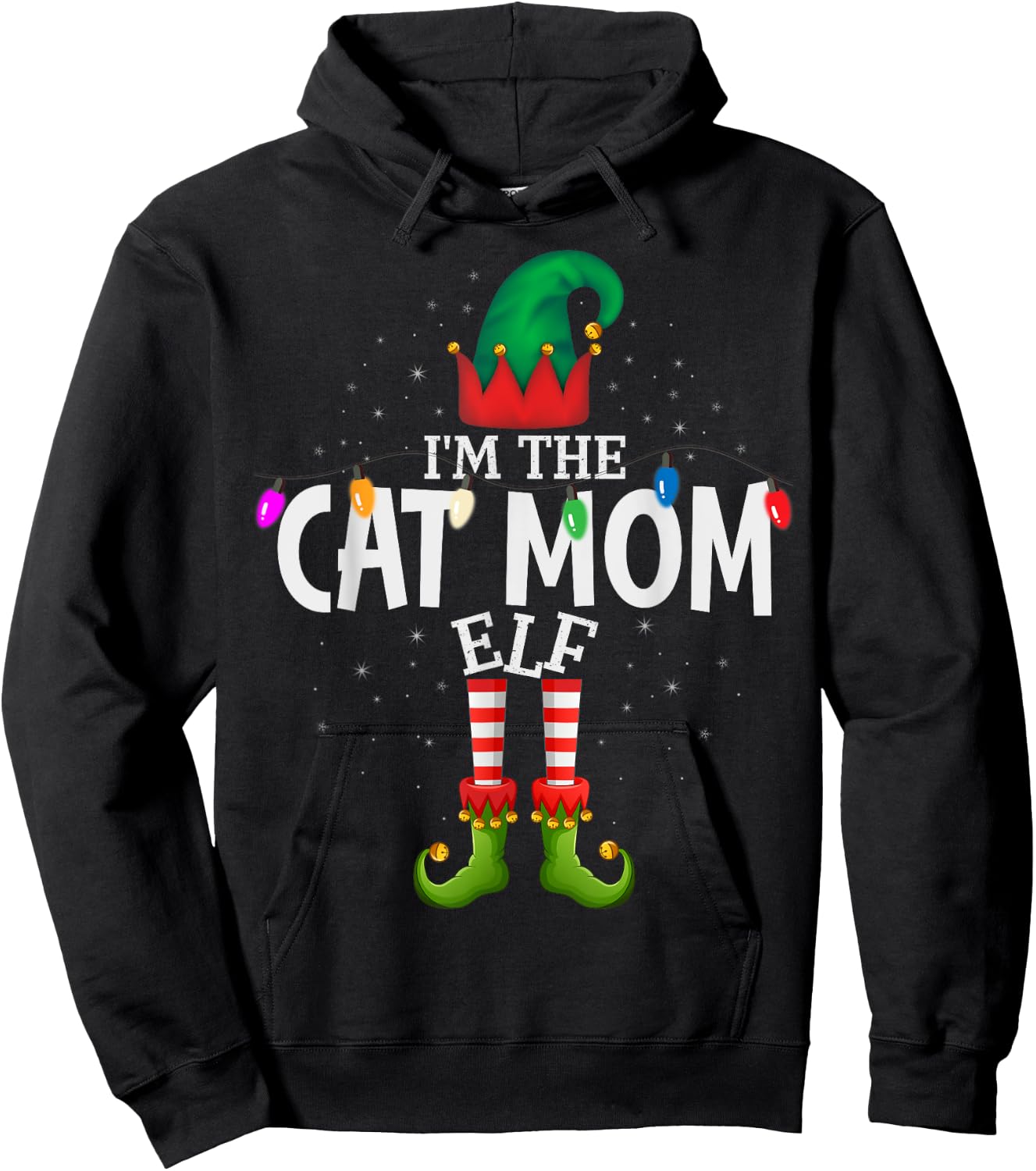 I'm The Cat Mom Matching Christmas Family Hoodie - Hoodie | Black