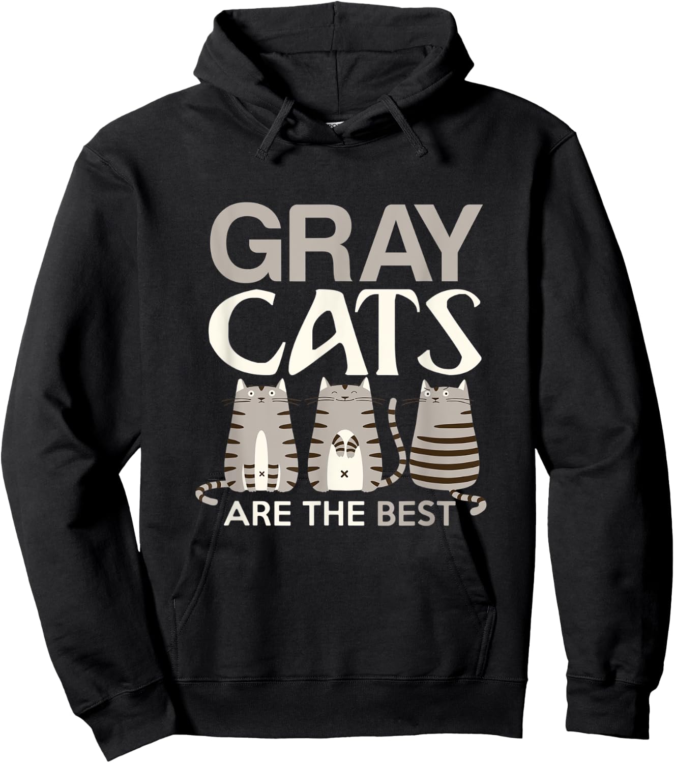 Funny gray Cats are the best cat mom T Shirt Men Women Hoodie - Hoodie | Black