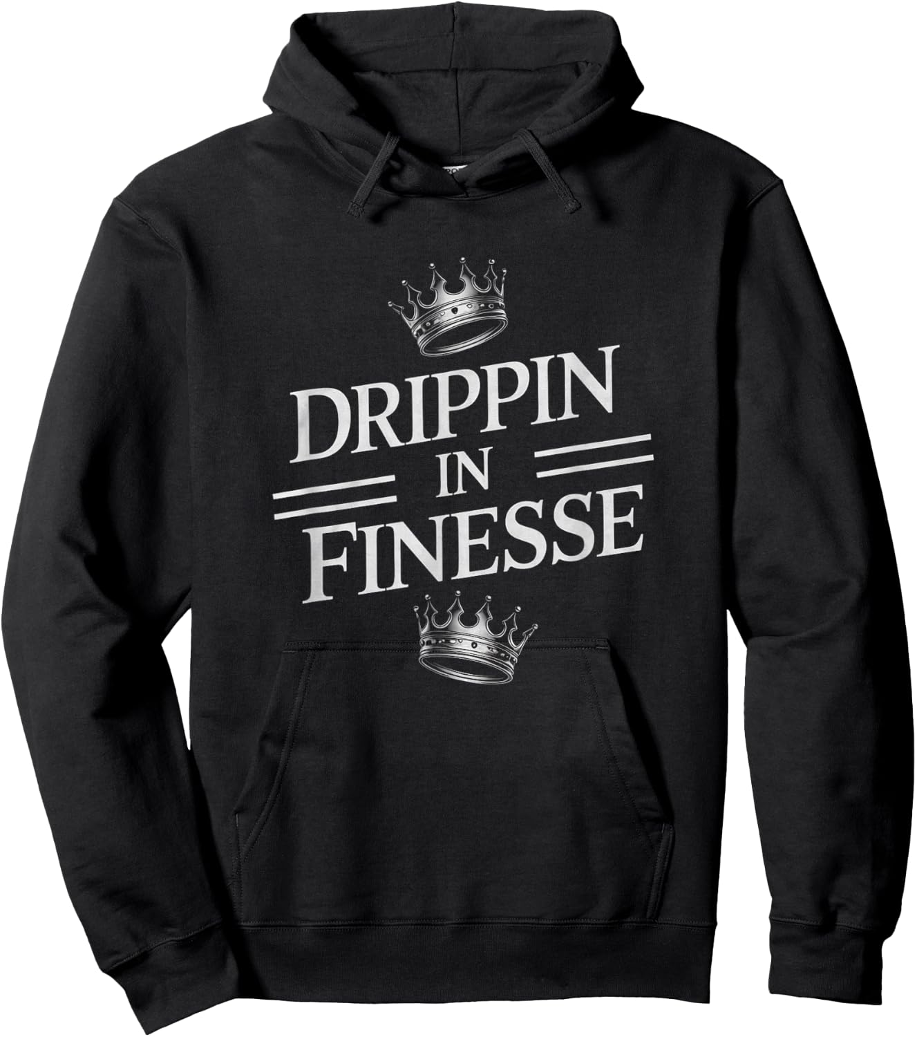 Drippin in Finesse Crown Graphic Hoodie - Hoodie | Black
