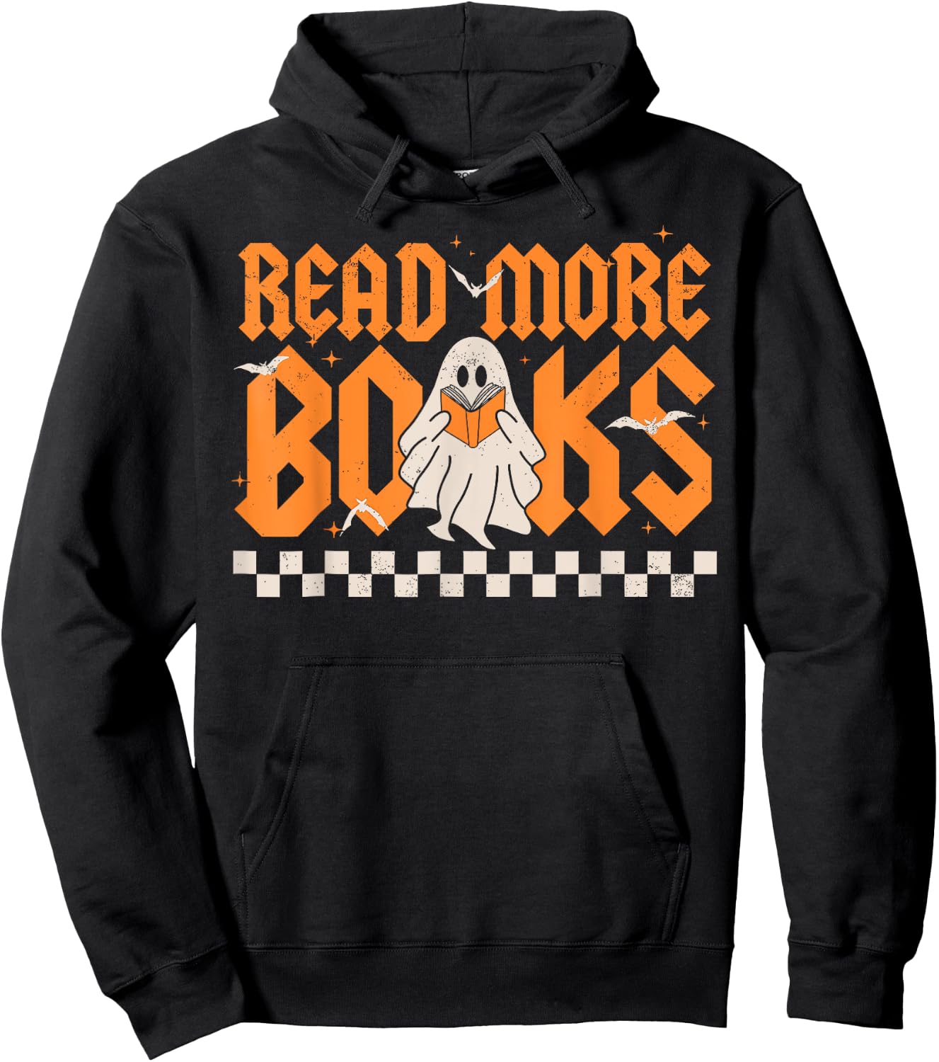 Groovy Booooks Ghost Read More Books Funny Teacher Halloween Hoodie - Hoodie | Black
