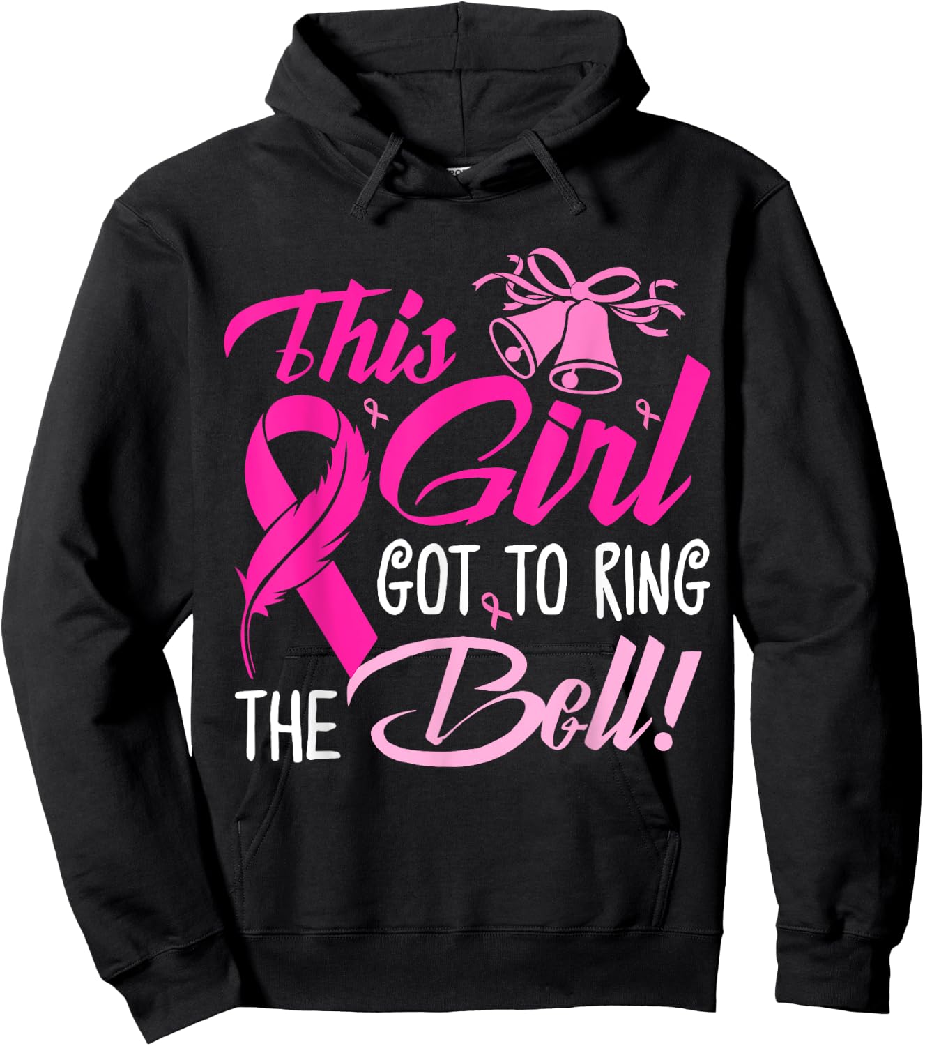 This Girl Got To Ring The Bell Grad Gift Breast Cancer Hoodie - Hoodie | Black