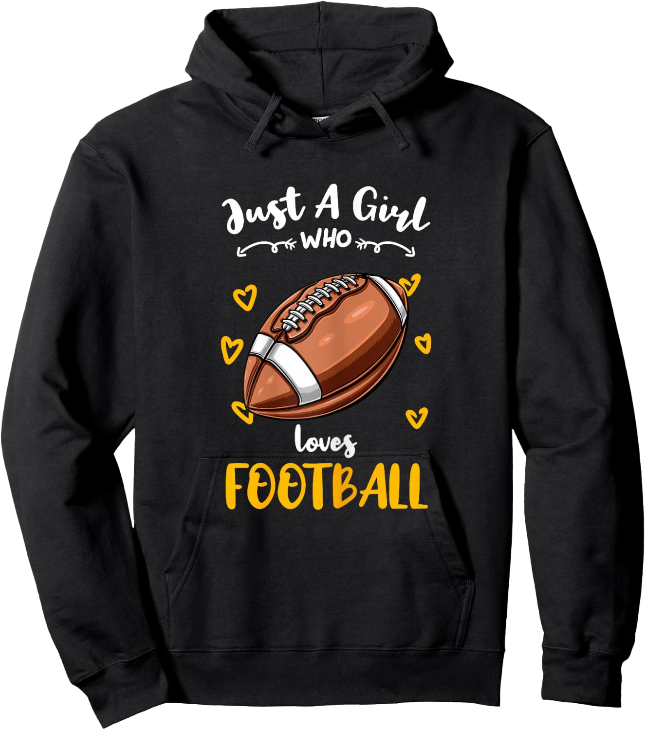 Just A Girl Who Loves Football Hoodie - Hoodie | Black