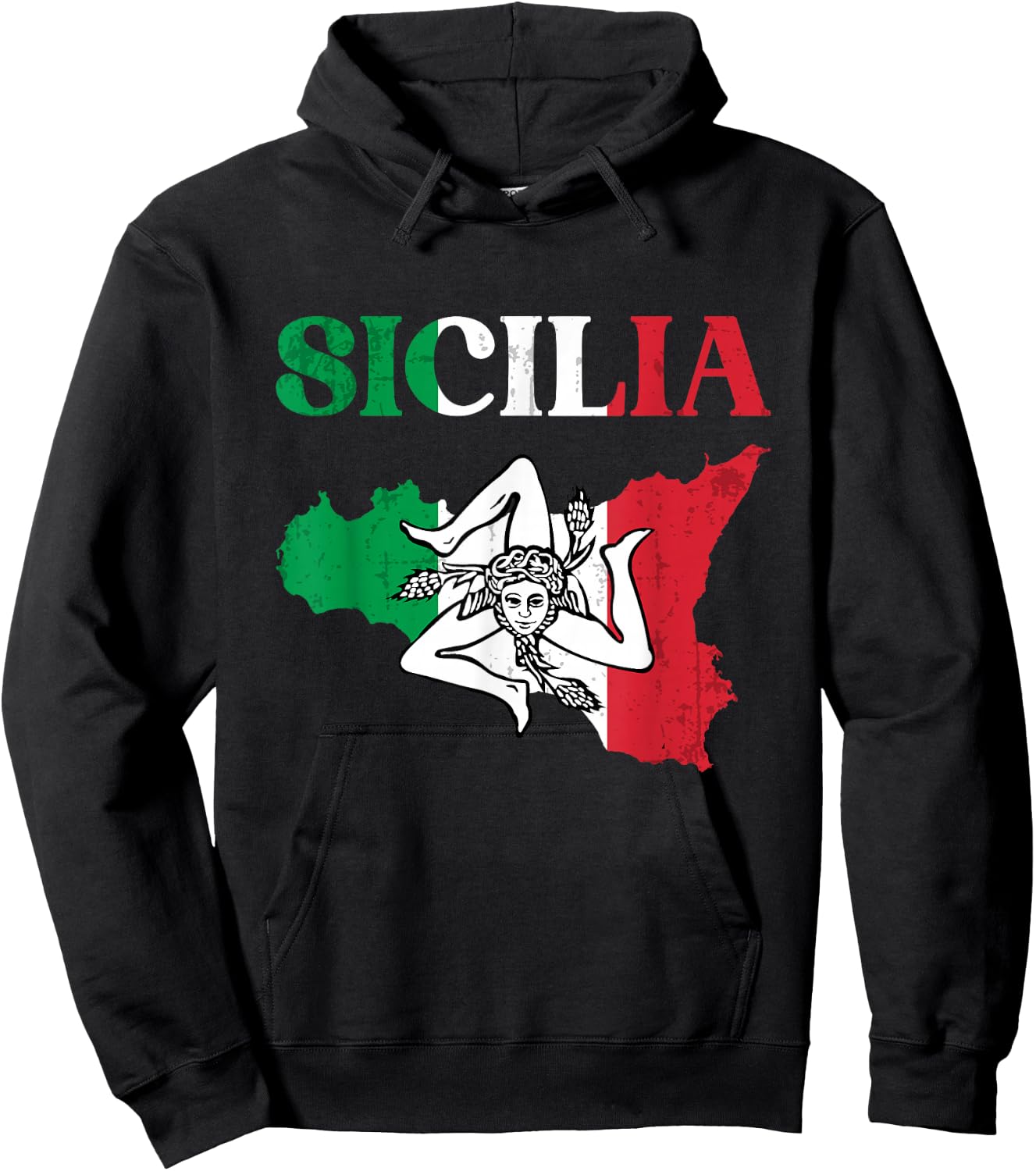 Sicilia Flag Sicily Palermo Italy Hoodie - Hoodie | Black