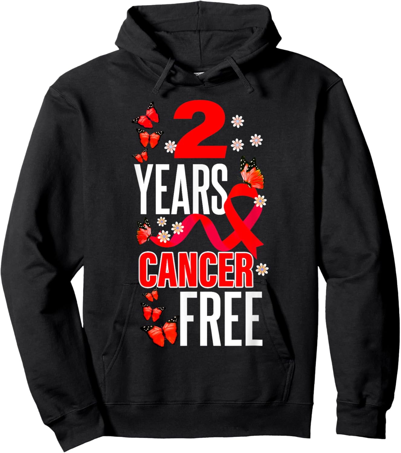 2 Year Cancer Free For Throat Cancer Awareness Hoodie - Hoodie | Black