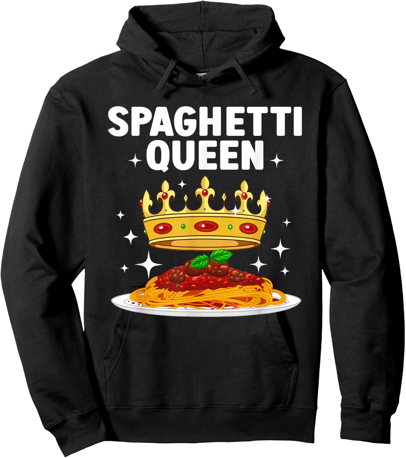 Best Spaghetti Queen Design Girls Spaghetti Lovers Hoodie - Hoodie | Black