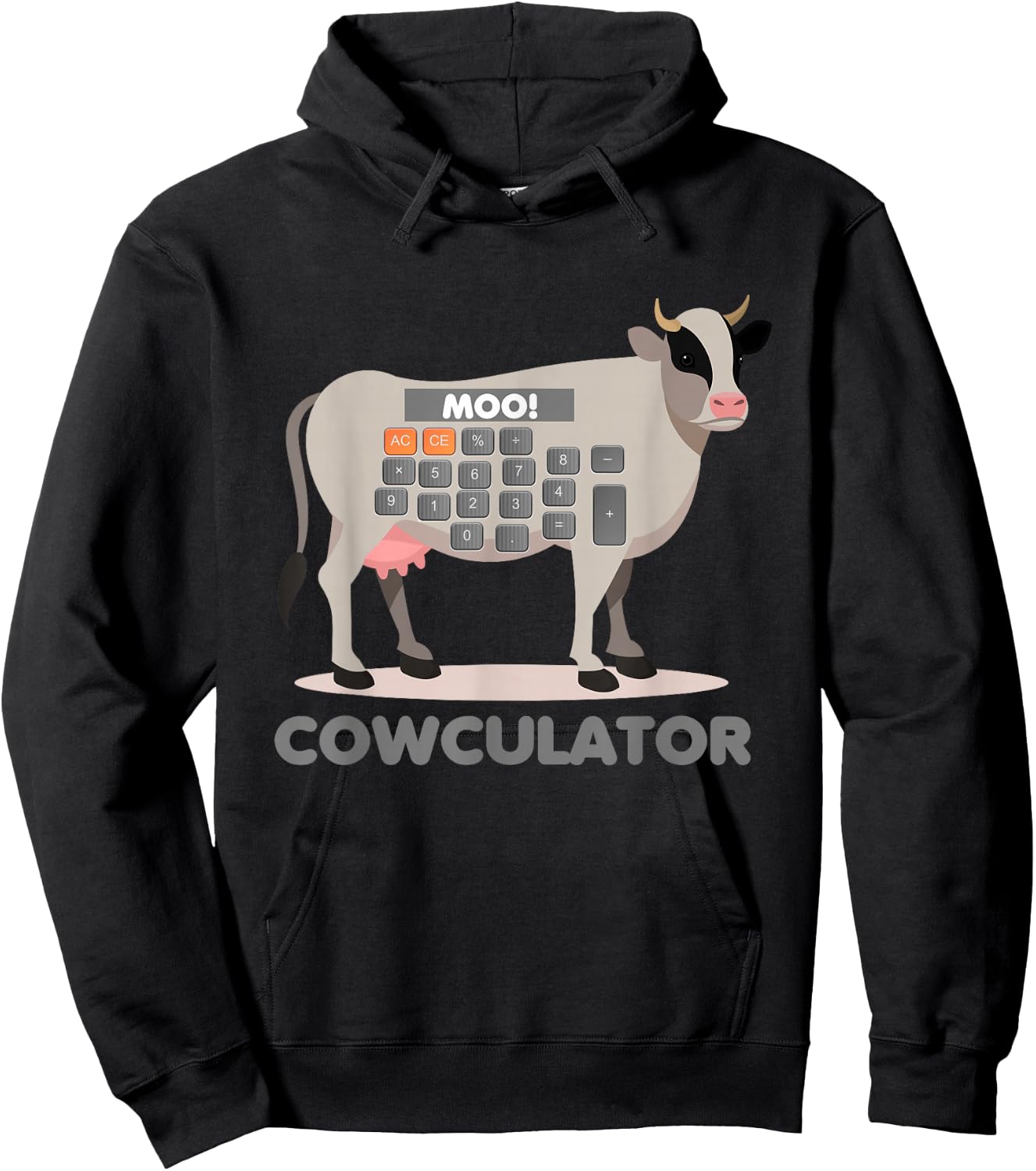 Algebra Maths Calculator Funny Problem Solver Cow Hoodie - Hoodie | Black