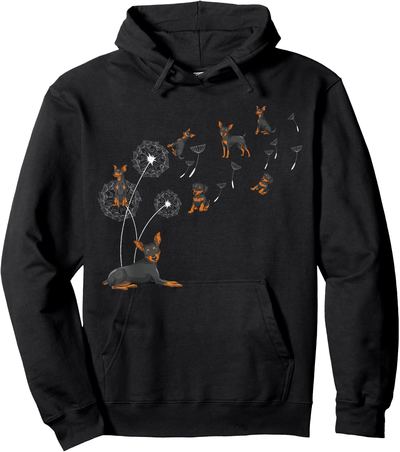 Dandelion Miniature Pinscher Min Pin Dog Lover Min Pinscher Hoodie - Hoodie | Black