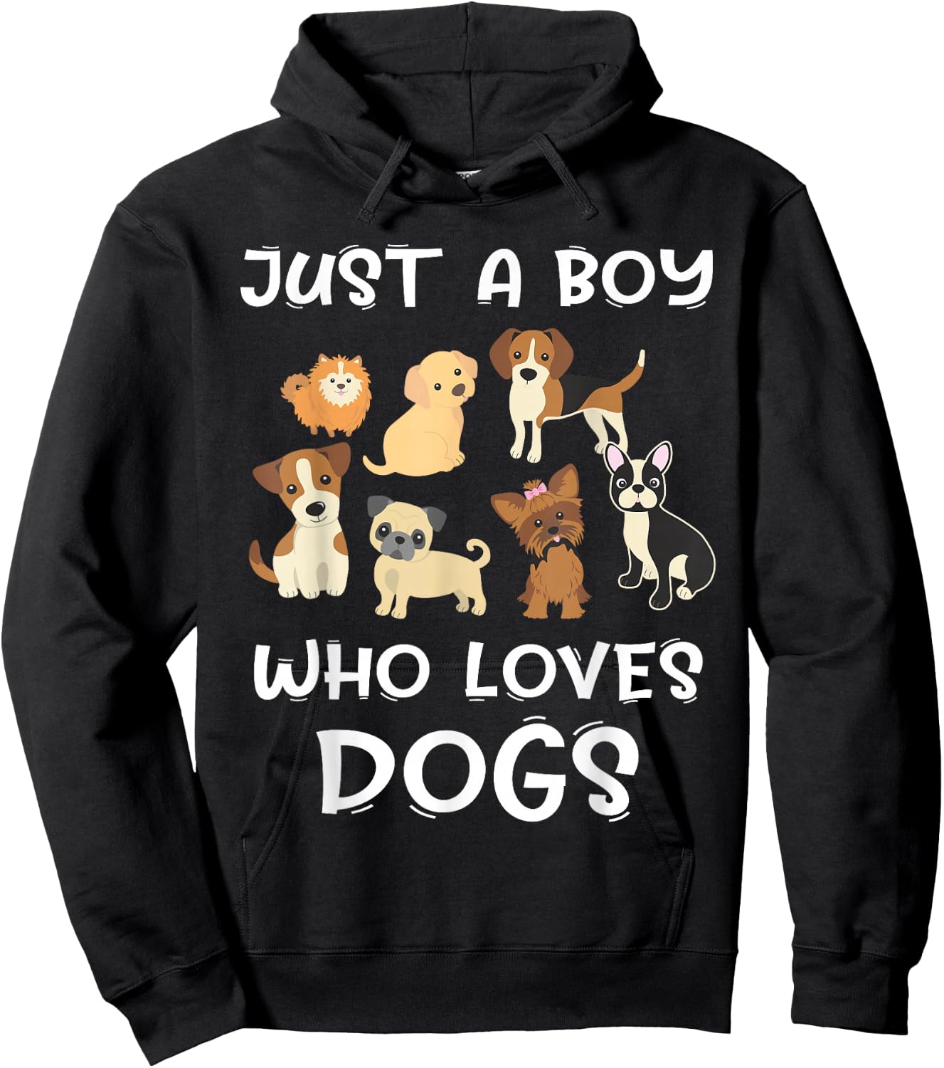 Just a boy who loves Dogs - Funny Puppy Hoodie - Hoodie | Black