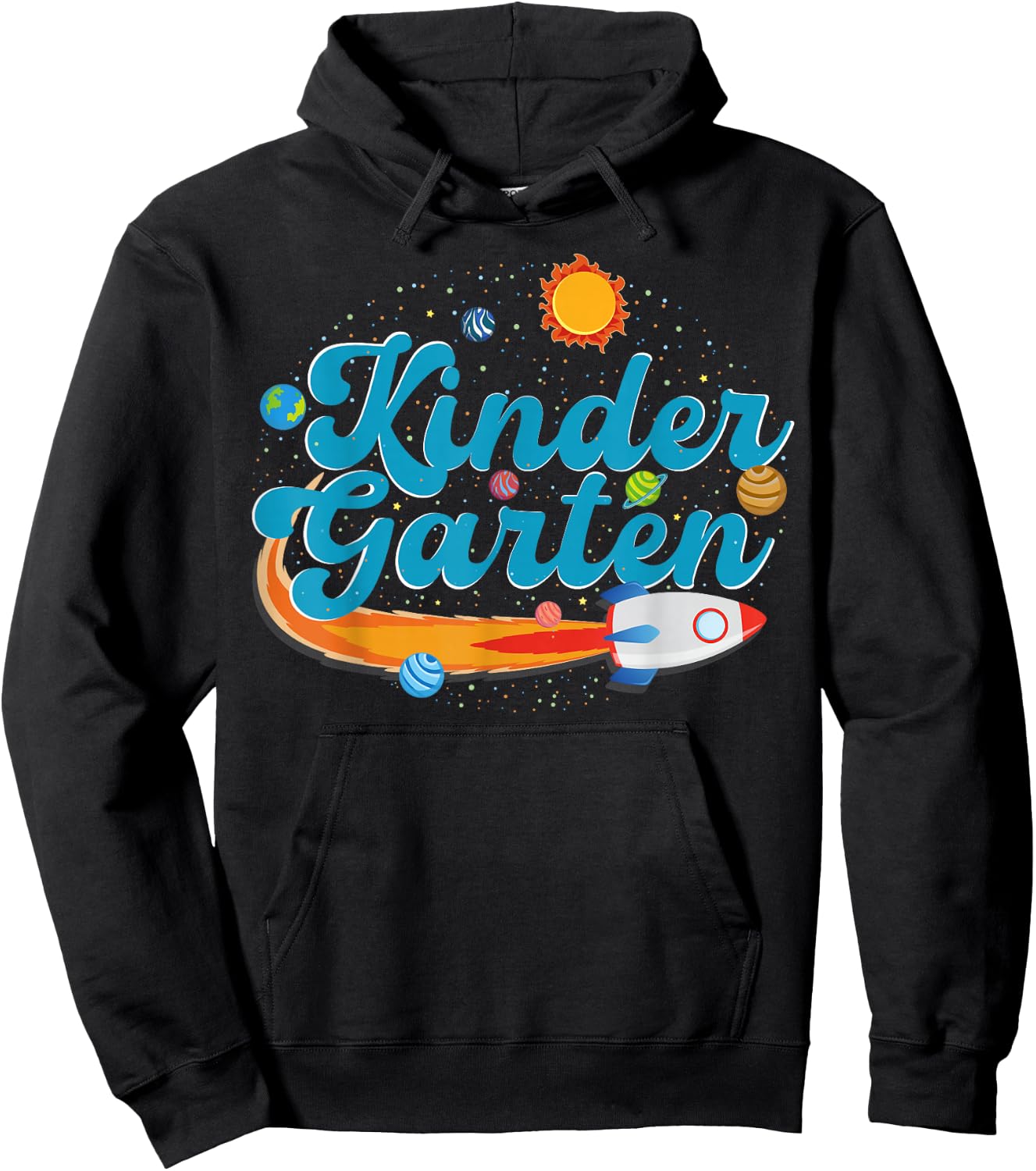 Kindergarten Teacher Outer Space Rocket Solar System Sun Hoodie - Hoodie | Black