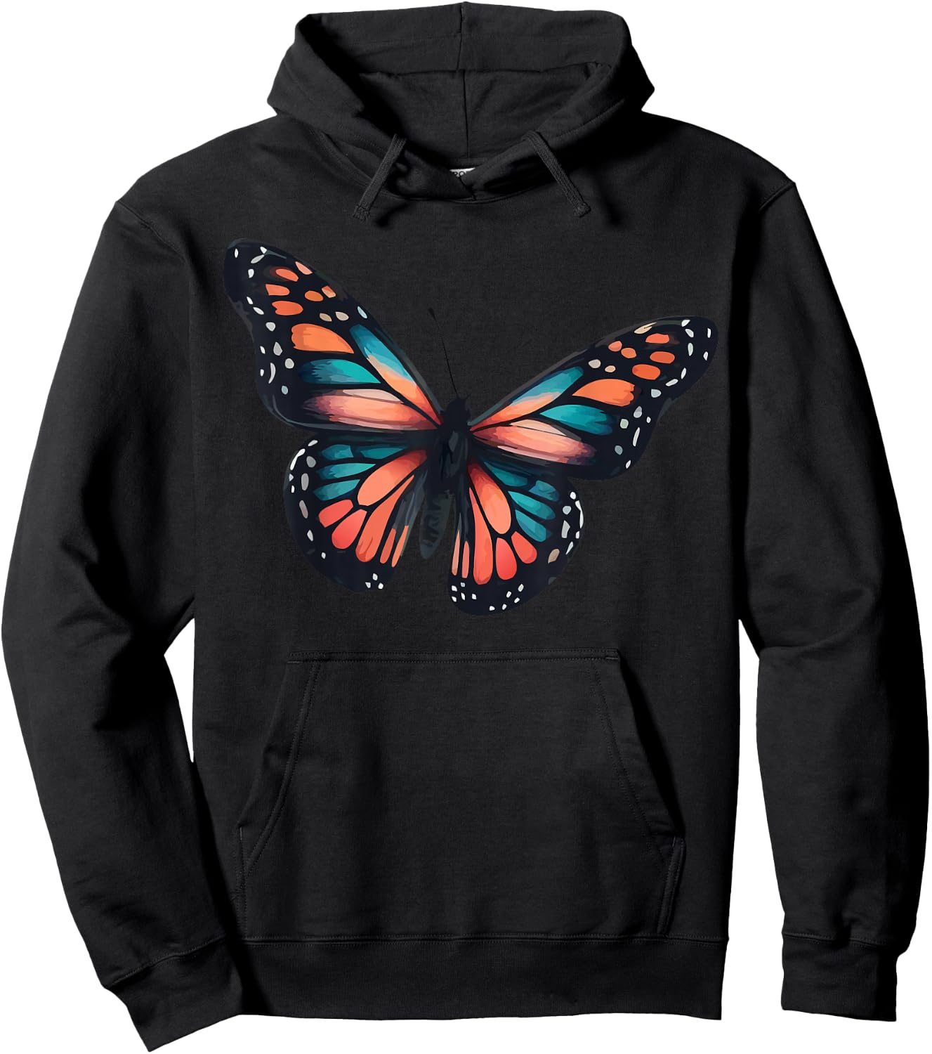 Monarch Butterfly Flower Hoodie - Hoodie | Black