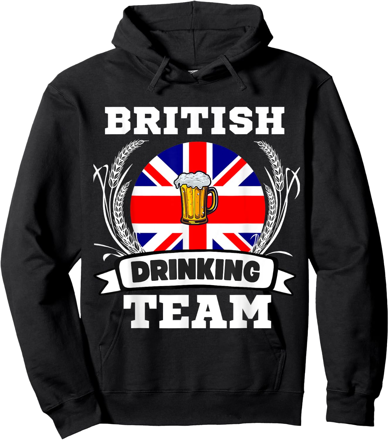 British Flag Drinking Team Funny Beer Heritage Month Party Hoodie - Hoodie | Black