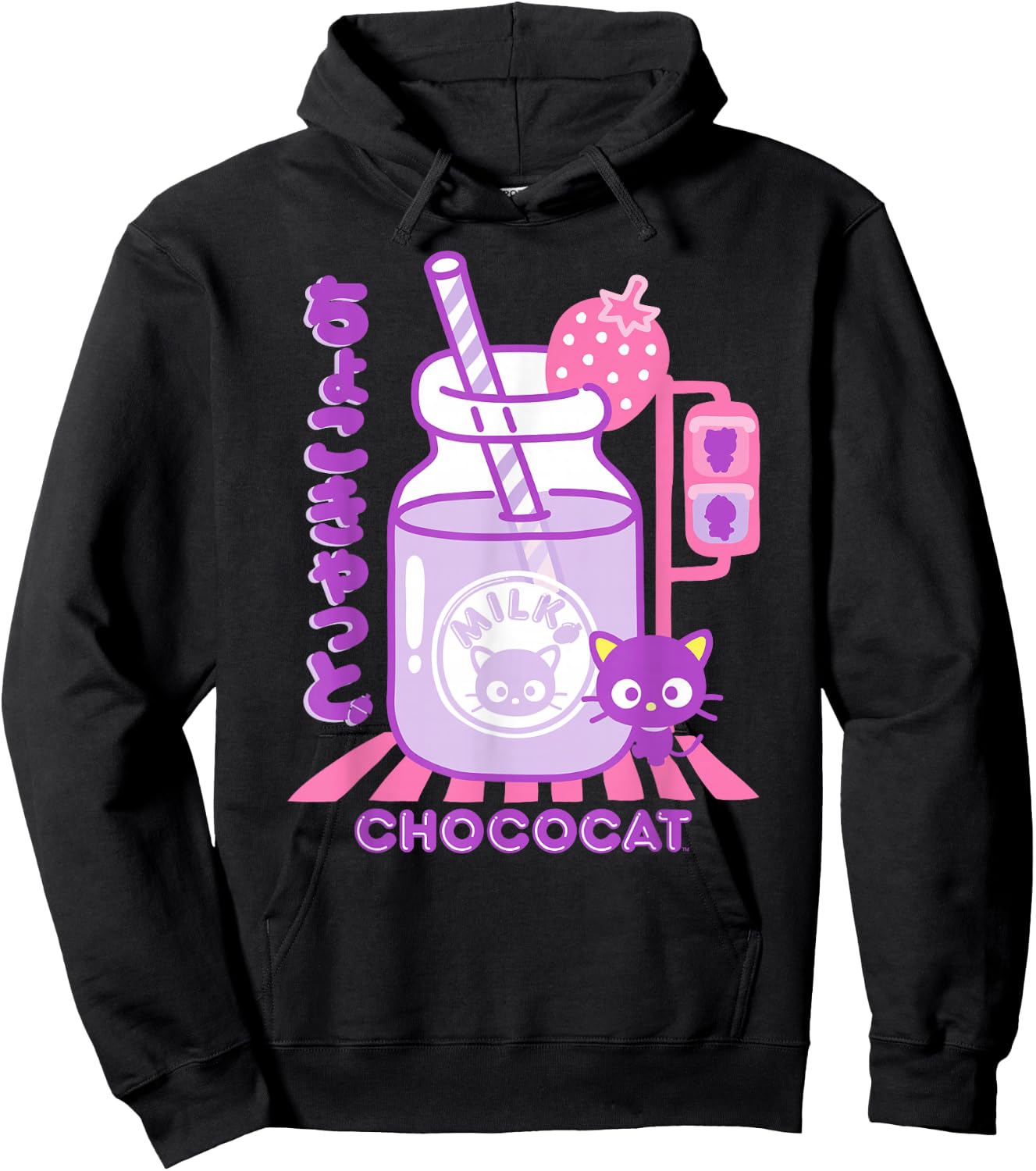 Chococat Strawberry Milk Hoodie - Hoodie | Black