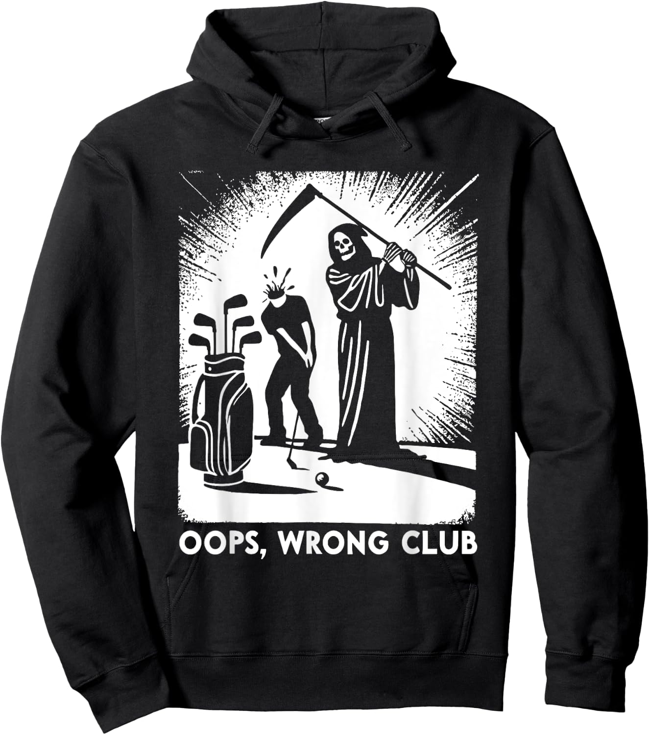 Grim Reaper Golf Wrong Club Halloween Funny Grim Reaper Hoodie - Hoodie | Black