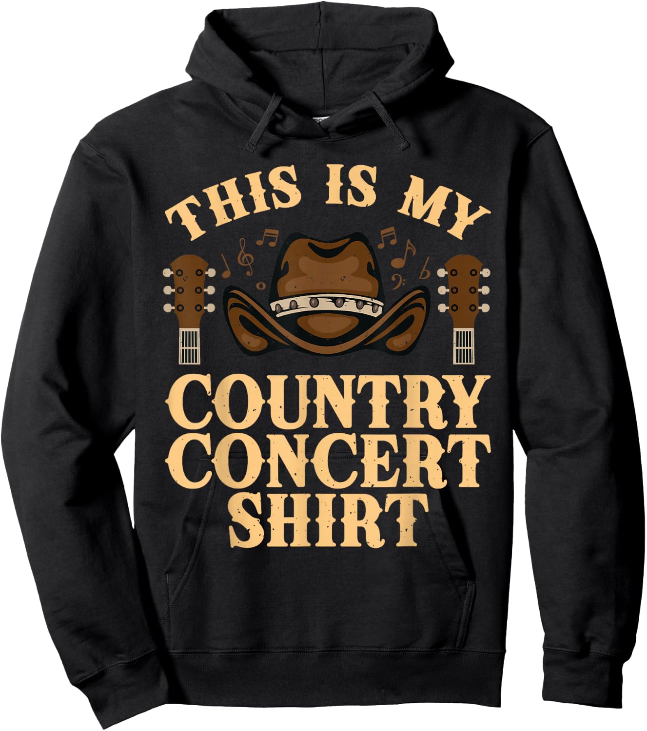 Cool Country Music Art Women Classic Country Concert Hoodie - Hoodie | Black