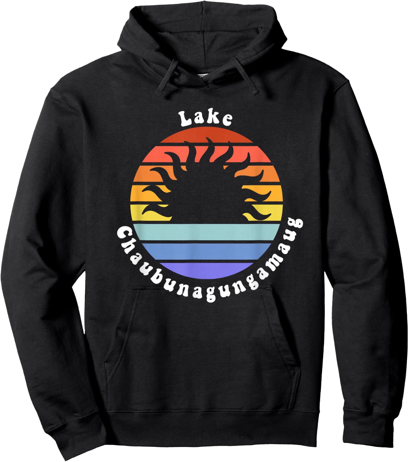 Lake Chaubunagungamaug Massachusetts MA Vacation Souvenir Hoodie - Hoodie | Black