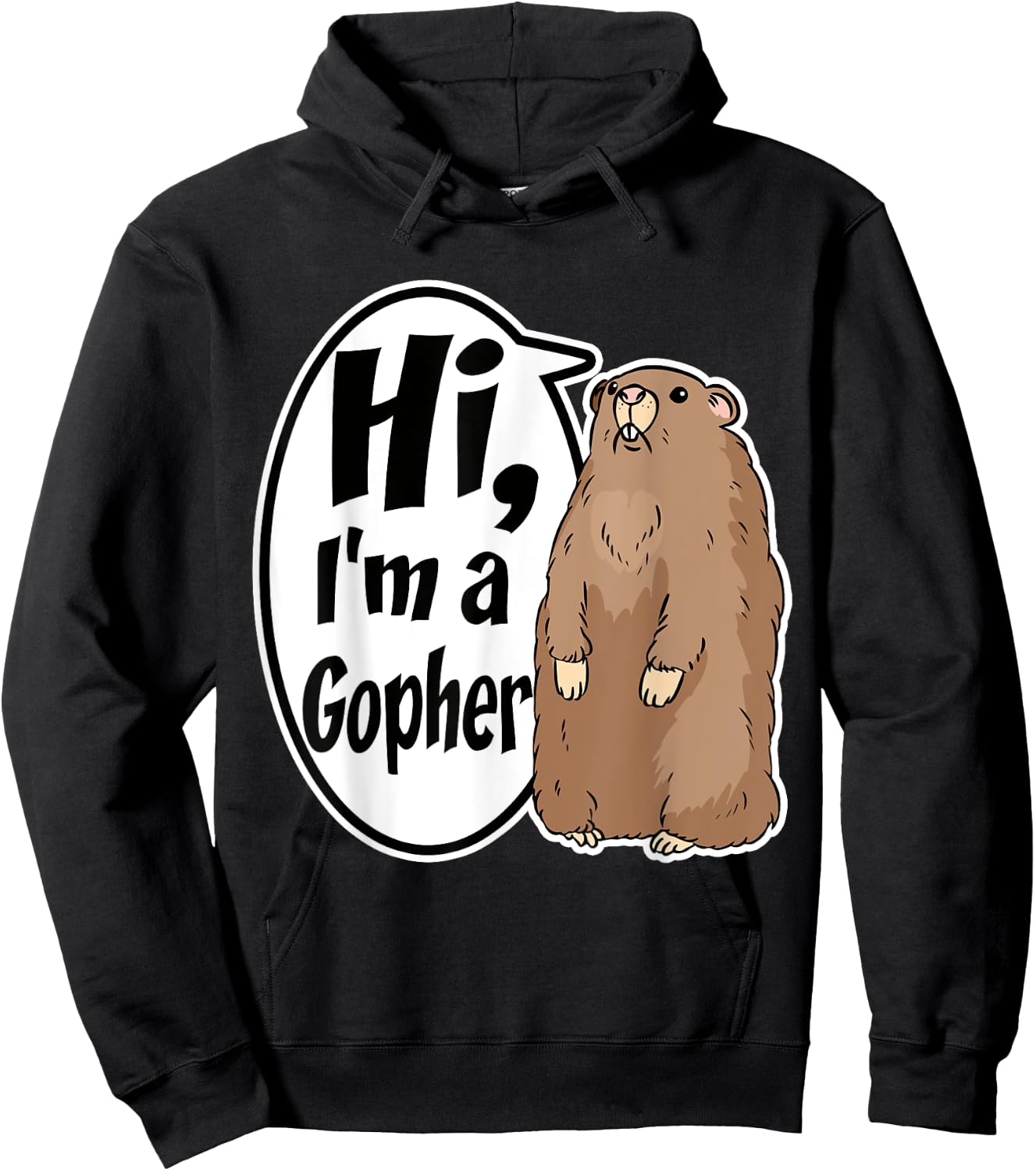 Hi I'm A Gopher Funny Halloween Party Hoodie - Hoodie | Black