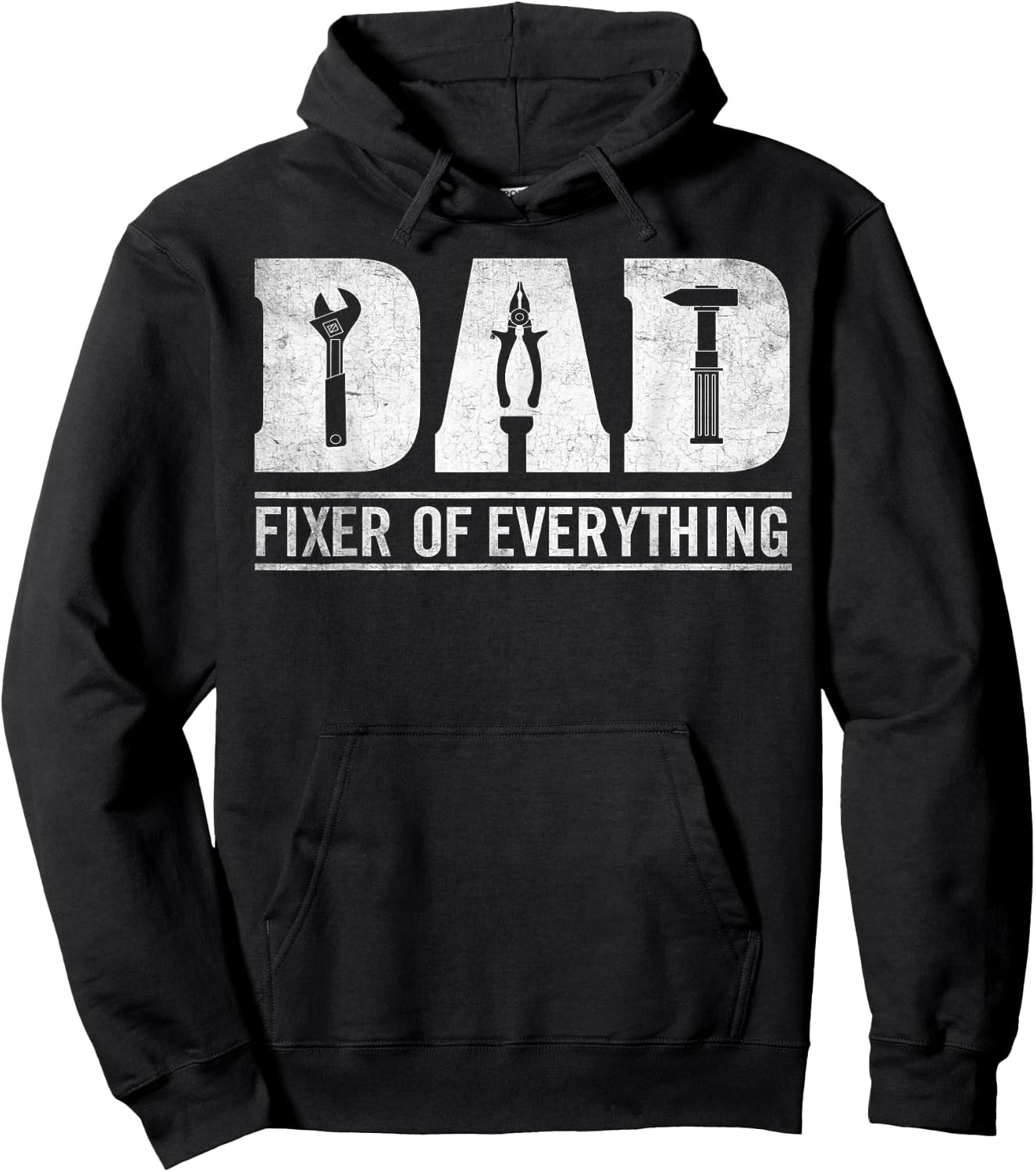 Dad Fixer Of Everything Funny Fathers Day Dad Papa Grandpa Hoodie - Hoodie | Black