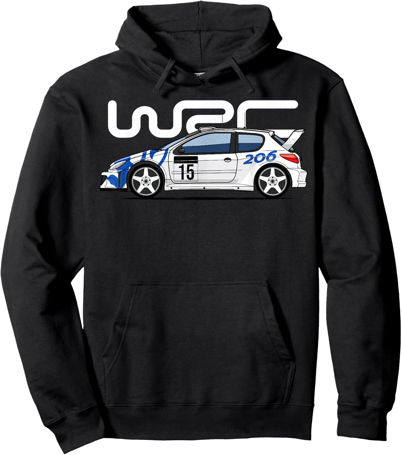 206 WRC World Rally Sports Car Hoodie - Hoodie | Black