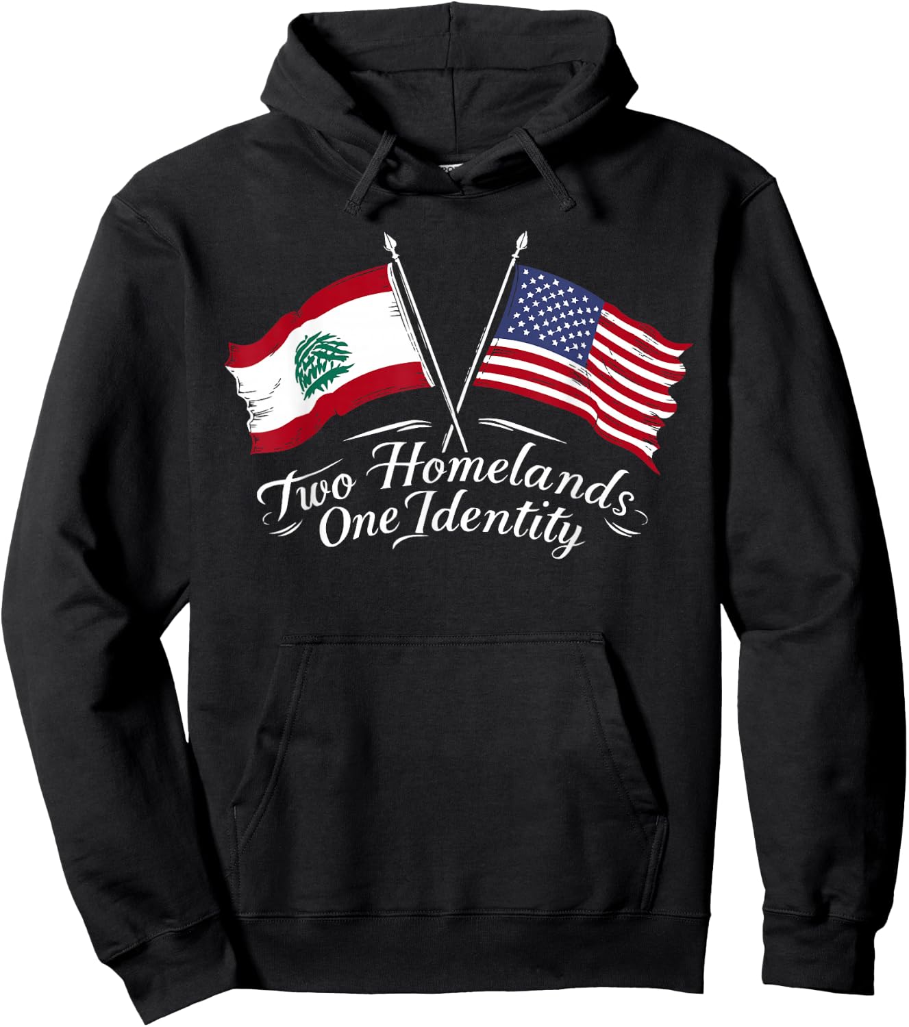 Half Lebanese Half American USA Flag Lebanon America Hoodie - Hoodie | Black