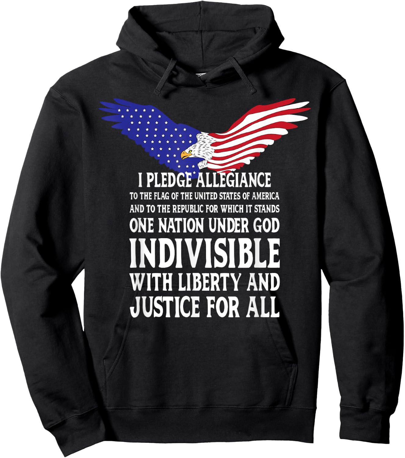 Pledge Allegiance To The Flag USA Hoodie - Hoodie | Black