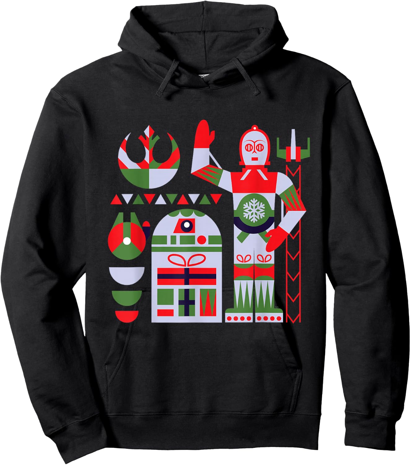Star Wars R2-D2 and C-3PO Holiday Droids Rebel Christmas Hoodie - Hoodie | Black