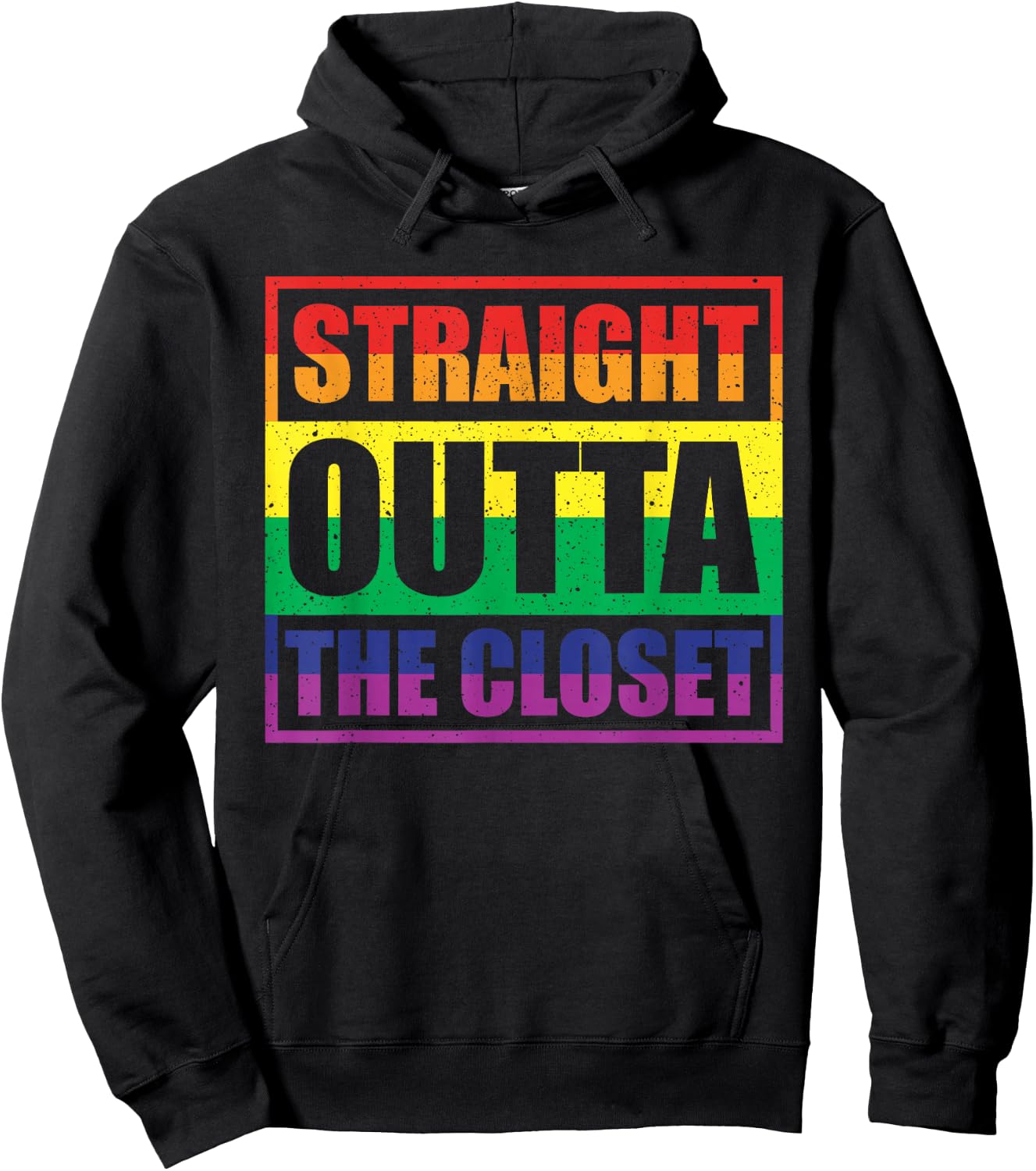 Straight Outta The Closet Gay Pride Ally LGBTQ Men Women Hoodie - Hoodie | Black